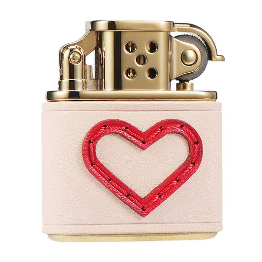 Love at first sight lovers love series handmade leather kerosene lighter girls