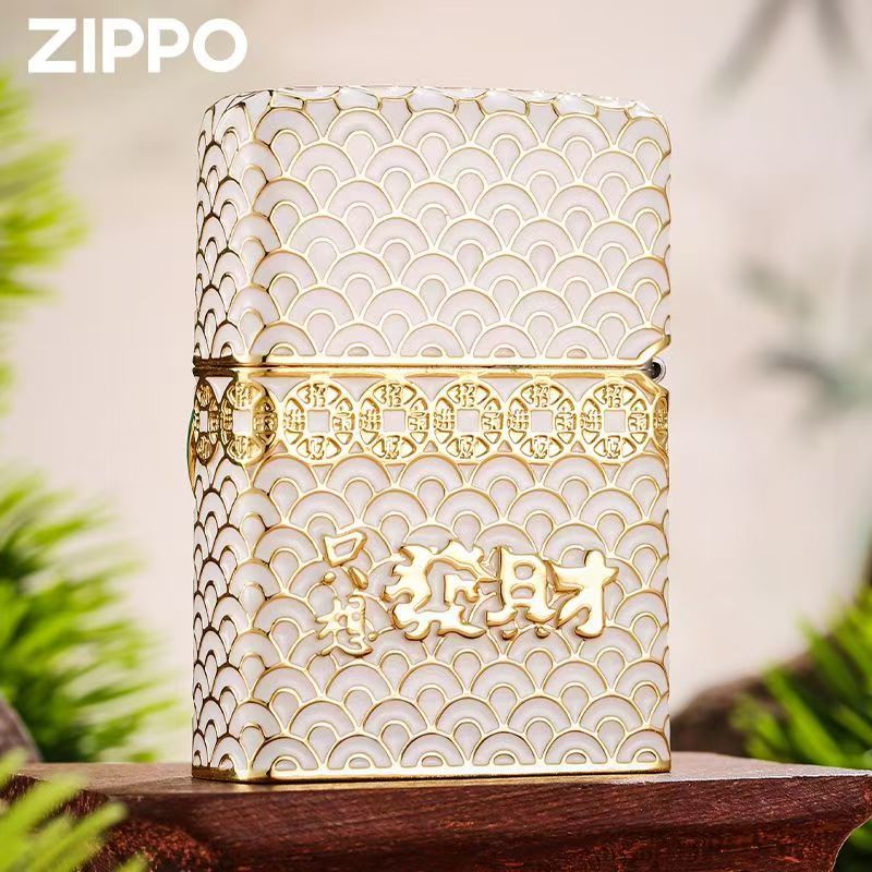 Zippo genuine lighter snake to operate luminous gold plated heavy armor windproof kerosene high-grade limited collection