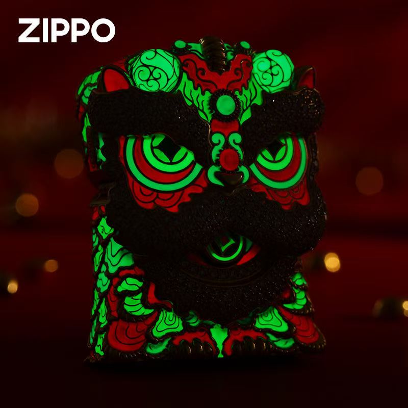 Zippo authentic lighters Splendid smart lion shaking head luminous enamel color windproof kerosene high-grade collection