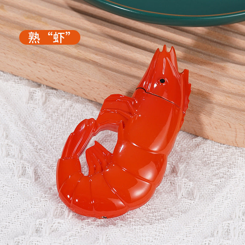 Personalized crayfish windproof inflatable lighter creative Internet celebrity prawn straight cigarette lighter